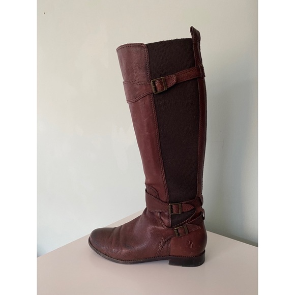 Frye Brown Leather Riding Boot 8 - Picture 1 of 4